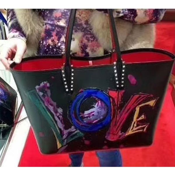 

women redbottom shoulder bags genuine leather rivets spikes bow crossbody bags tote bag brands handbags big shopping bag