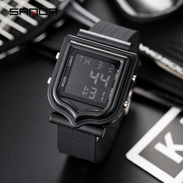 

yhbzb sunda fashion square outdoor sports shockproof outdoor sports electronic watch multi-functional waterproof luminous electronic watch f, Blue