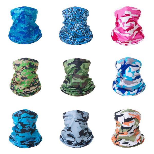 

new arrive printd camouflage tube neck gaiter scarf warmer multipurpose face mask bandanas headband motorcycle men#249, Black