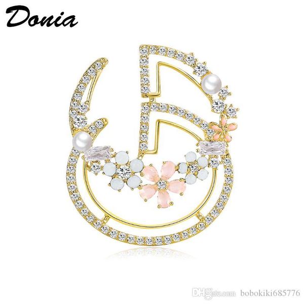 

donia jewelry european and american popular letter brooch copper micro inlaid zircon brooch gift brooch christmas coat scarf accessories, Gray