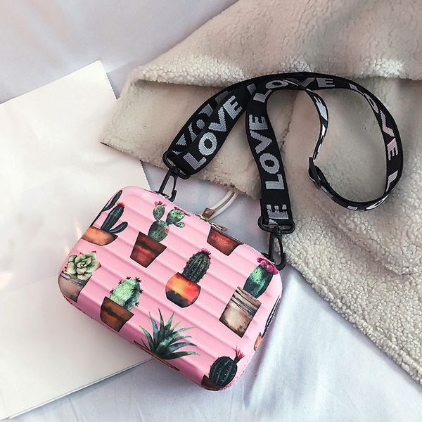 

2020 new shoulder clutch mini square box bag cartoon color lovely crossbody messenger bags women children handbag sac a main