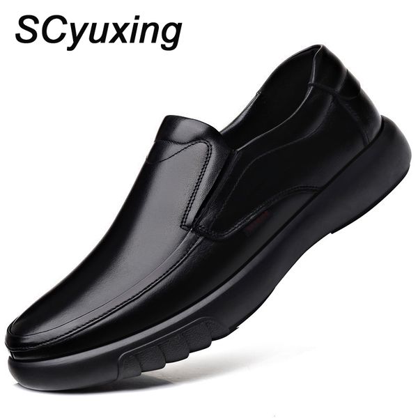 

2020 man mcrofiber&genuine leather shoes rubber sole new autumn business casual loafers 46 45 47 man leather shoes, Black