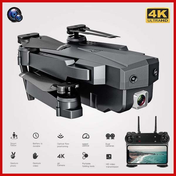 

wifi rc drone 4k 1080p hd двойная камера дрон оптического поток с воздухом складной quadcopter fpv дронов long life battery игрушка для дете