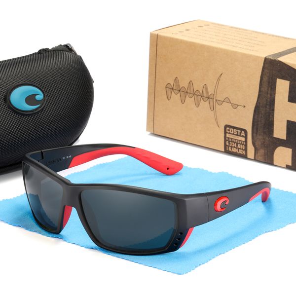 

tuna alley costa tr90 frame polarized sunglasses men mirrored lens brand design rubber cover driving fishing sun glasses uv400, White;black