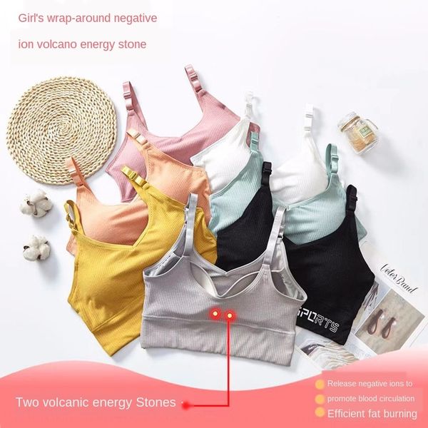 

women's underwear no steel ring beautiful back small chest gathered sports vest chest wrap high school girl's underwear bra bra br, Camo