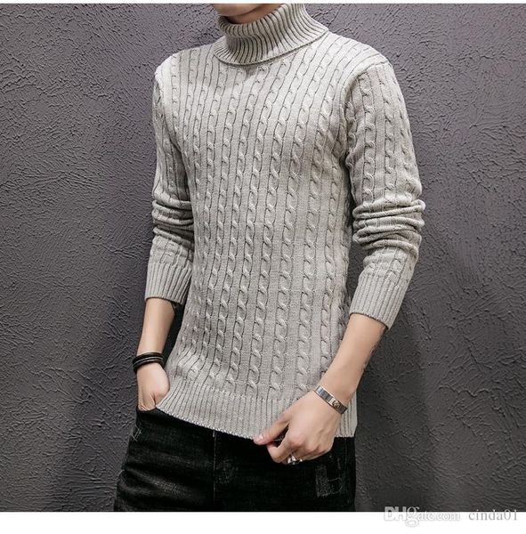 

mens designer knitted sweater casual winter turtleneck sweater male long sleeves woolen shirt atutumn men slim fit pullover, White;black
