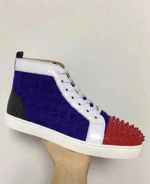 

real picture red bottom sneakers for men luxury red yellow spikes fashion casual mens womens 2018 designer leisure trainers footwear cs07, Black