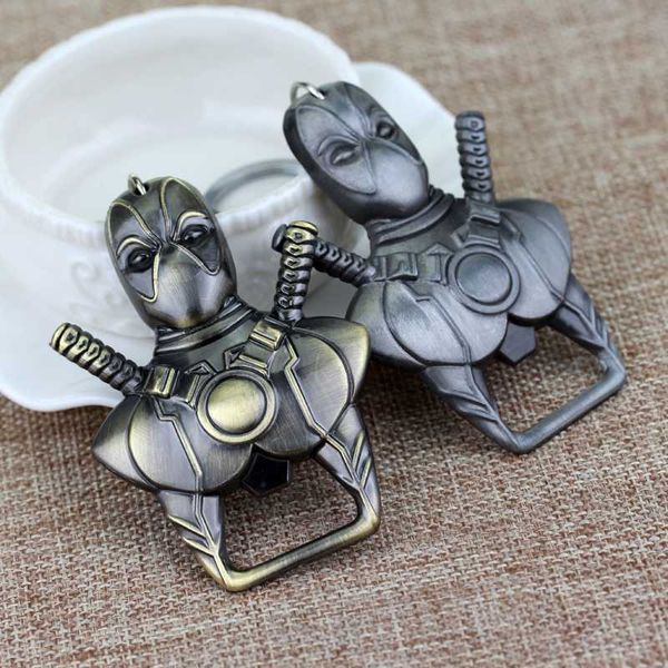 

movie jewelry deadpool beer bottle opener keychain for men women car keyring pendant choker zinc alloy jewelry gifts, Silver