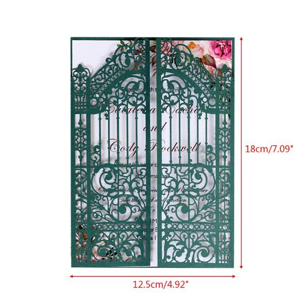 

20 pcs european style wedding invitation cards hollow out cover pocket supply r7rc