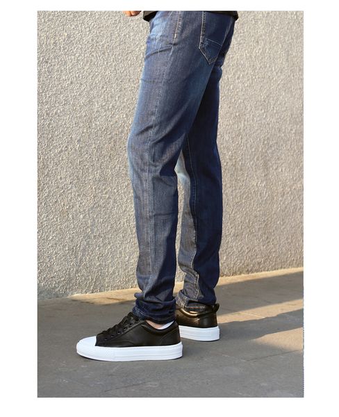 

the new slacks elastic contracted nostalgic elastic straight tube youth, Blue