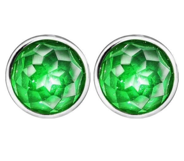 

2017 may droplets silver earrings with royal-green cz 100% 925 sterling silver jewelry11, Golden;silver