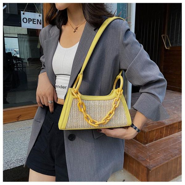 

hand knit handbags summer's new woven fashion single shoulder armpit versatile ancient baguette women bag