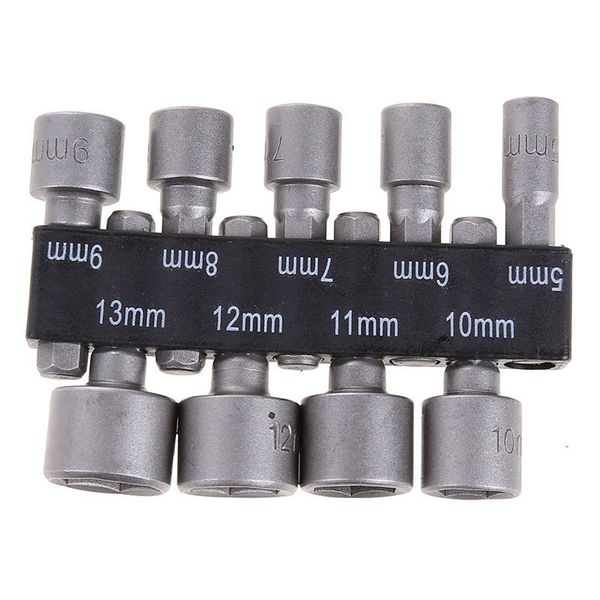 

9pcs/set 5mm-13mm 1/4inch diy hex shank socket sleeve nozzles nut driver bit set drill bit adapter for woodworking power tool