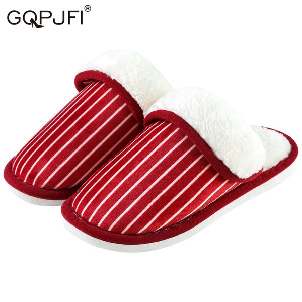 

home cotton slippers fashion indoor non-slip stripe couple slippers 2020 winter new comfortable soft bottom keep warm, Black