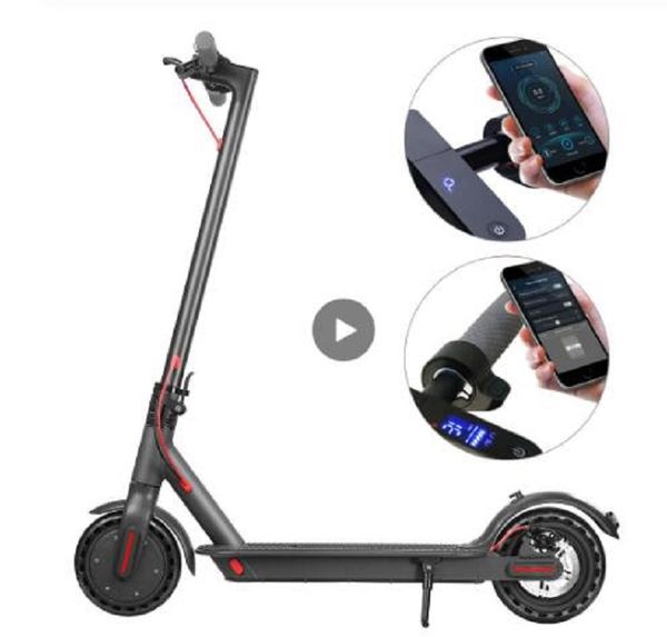 

7.8 ah 35km range electric scooter smart app scooter lock waterproof ip65 lcd color display powerful 350w e scooter, Silver;blue