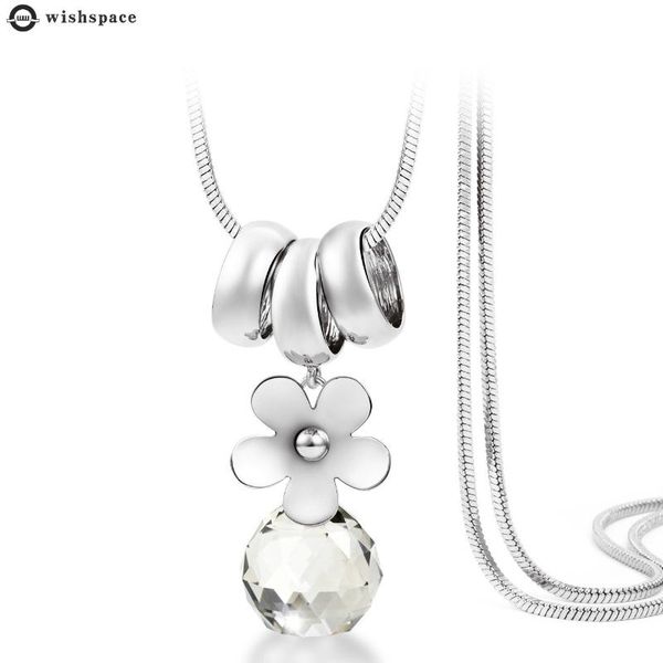 

high new fashionable joker chrysanthemum long alloy pendant necklace sweater chain accessories wholesale, Silver