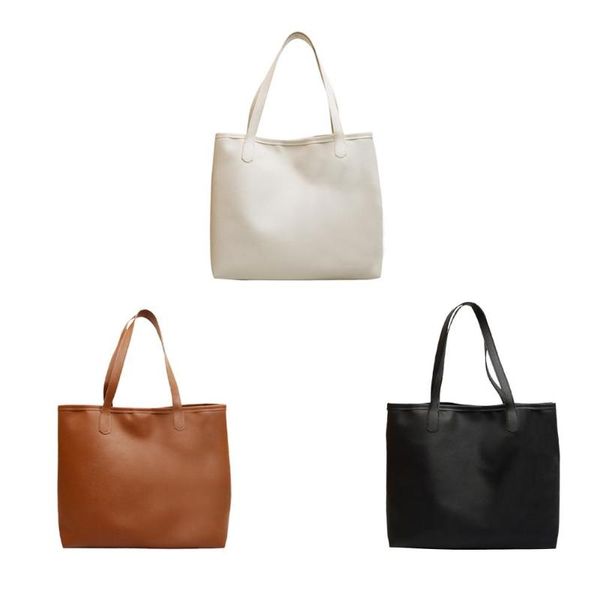 

handbags skillful manufacture women leather handbags fashion solid color shoulder bag simple shopping totes