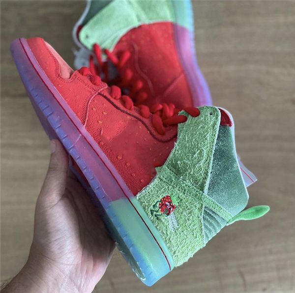

новые аутентичные dunk sb high клубничный кашель тодд братруд university red шпинат green магия ember мужчины баскетбол обувь кроссовки с ко
