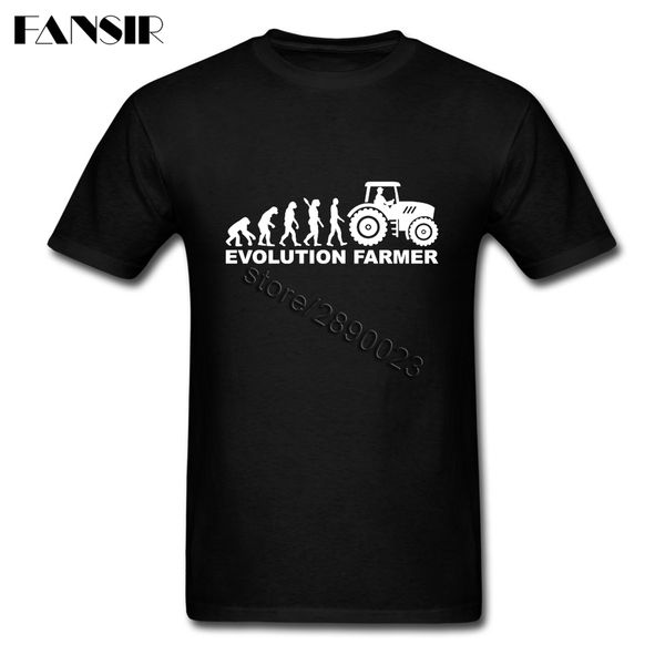 

casual men t-shirt evolution tractor farmer short sleeved 100% cotton o neck t-shirt for teenage clothes