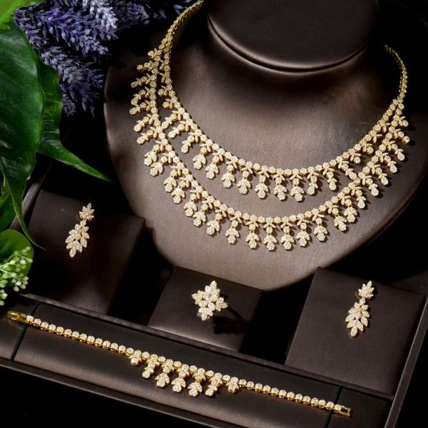 

hibride gold-color african jewelry set nigerian wedding necklace earrings for women accessories pendientes mujer moda 2020 n-850, Silver