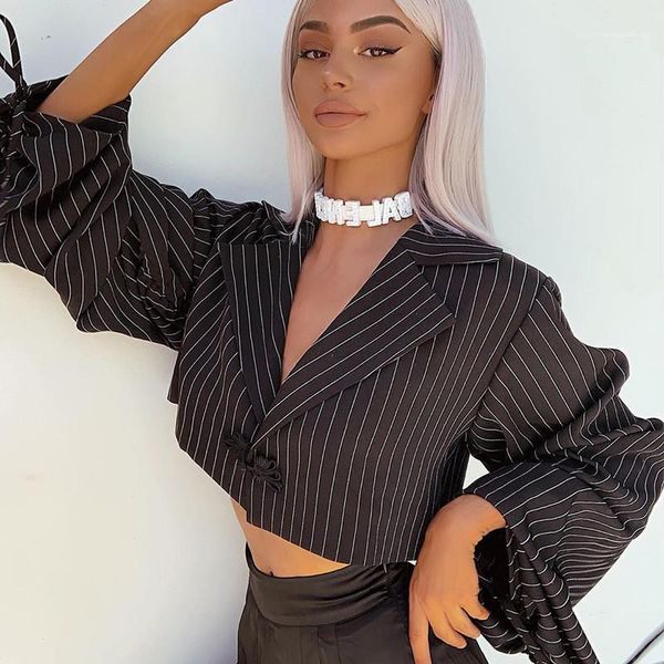 

long sleeve cotton lapel neck shirts new style woman shirts fashion striped single button blouses casual, White