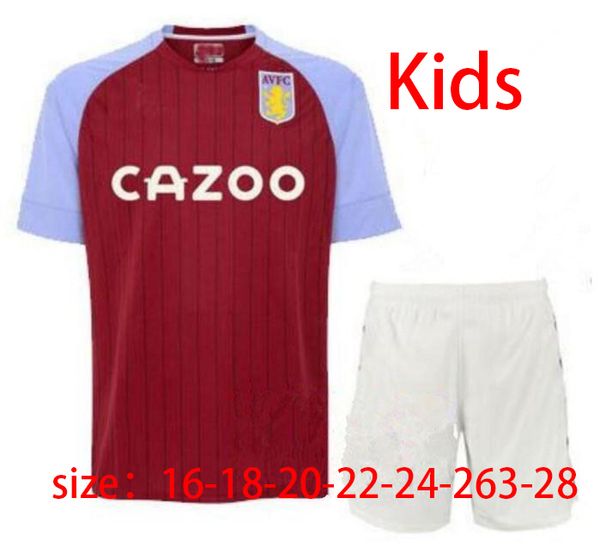 

20 21 aston villa soccer jersey home 2020 2021 samatta targett grealish wesley douglas luiz mcgim el ghazi kids kit football shirts, Black;yellow