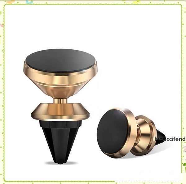 

luxury hight quality 4 magnet aluminium metal air vent magnetic mobile holder for all cellphone magnet car holder with retail package mq50