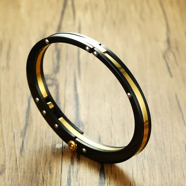 

stainless steel black bracelet men jewelry fashion accessories bracelets bangles male gold bracelets for man openable bangles