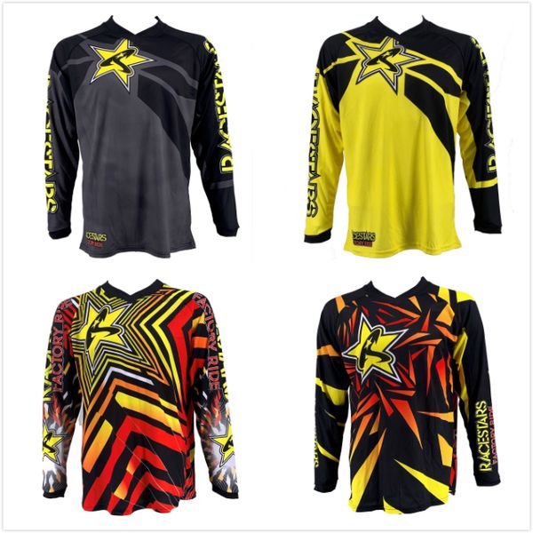 

racestars 2020 summer moto motorcycle gp mountain bike motocross jersey xc short sleeve quick dry breathable t shirt, Black;red