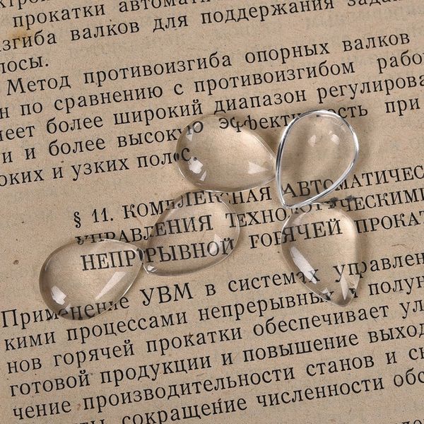 

50pcs/lot 13x18mm transparent glass drop cabochons clear flat back for diy pendant findings jewelry making handmade accessory