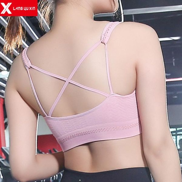 

женская racerback спорт бюстгальтер проложенный поддержка регулируемый противоударный high impact для йога центр тренировки фитнес бег спорт, White;black