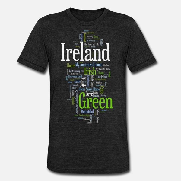 

irish ireland word map heritage celebration tees t shirt men custom cotton round neck solid color gift new fashion summer normal shirt