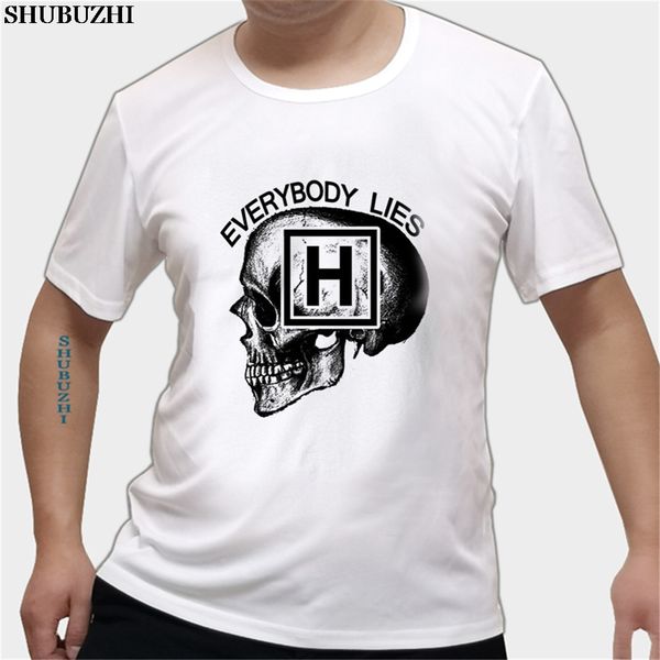 

плюс размер одежды dr house все lies череп смешные футболки подростковые pre-хлопка с коротким рукавом футболки высокого качества тенниска