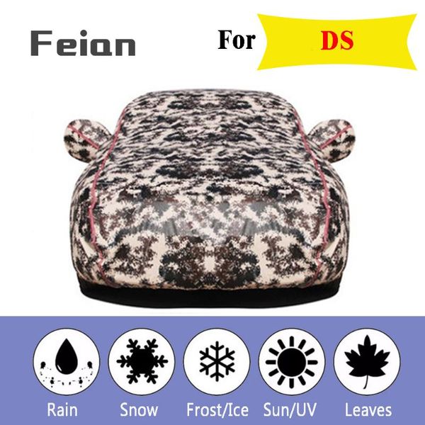 

car cover oxford cloth waterproof car clothes with side door four seasons cover reflective strip hatchback sedan suv for ds