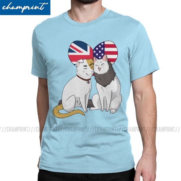 

юмор usukitties футболки для мужчин o шеи хлопка футболки костюмы супергерой аниме aph мир с коротким рукавом тис печати одежда