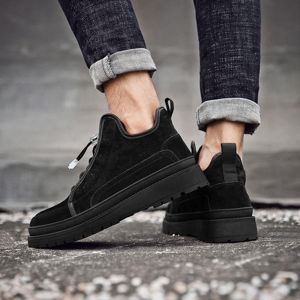 

boots shoes sneakers sneaker shoe mens leather leisure causal male casual informales for man sport fashion black