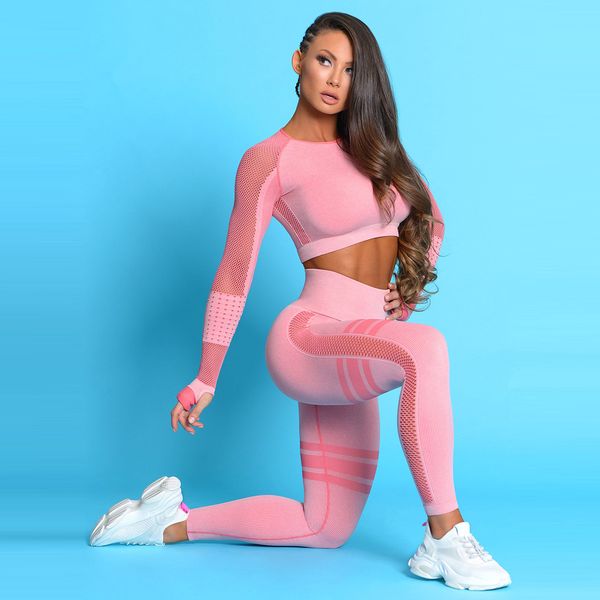 

Seamless Yoga Suit Hip Lifting Yoga Pants Sports High Waist Fitness Pants Womens Tight Leggings Sexy Sports Fitness Suit Free Shipping