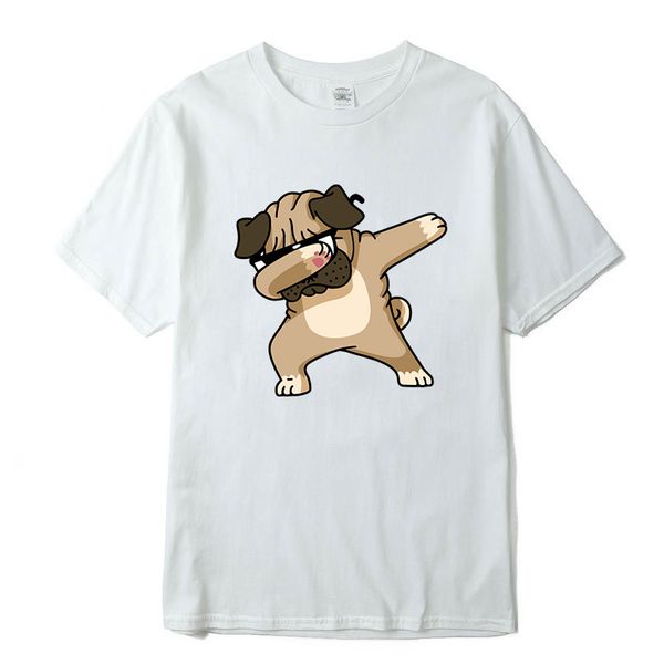 

мужчины лето t-shirt творческого pug печатной мужской tops с коротким рукавом повседневной футболки мультфильм печатных битнику коротких тро