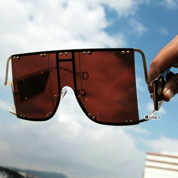 

women oversized goggles sunglasses 2020 brand designer female mirror visor mask sun glasses for men one piece shield shades fml, White;black