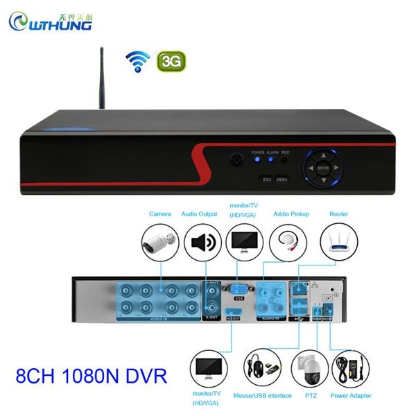 

8 channel 5 in 1 coxial dvr h.264 8ch video recorder with wifi xmeye p2p hdmi vga p2p cctv security xvi ahd tvi cvi cvbs camera, Black;white