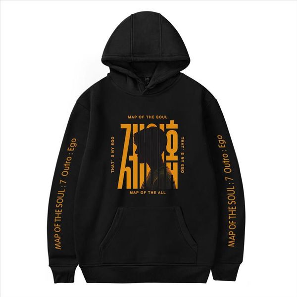 

kpop bangtan boys hoodies sweatshirt album map of the soul 7 long sleeve man women kpop harajuku oversized pullover sweatshirt, Black