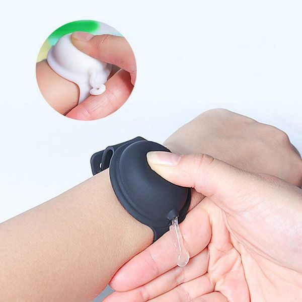 

hand sanitizer silicone refillable wristband hand sanitizer bracelet dispenser wearable sanitizering dispenser travel gel holder new lx3039