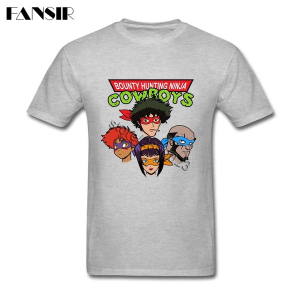 

rock men's t-shirt cowboy bebop bounty hunt short sleeved 100% cotton o-neck t shirt for man tshirts
