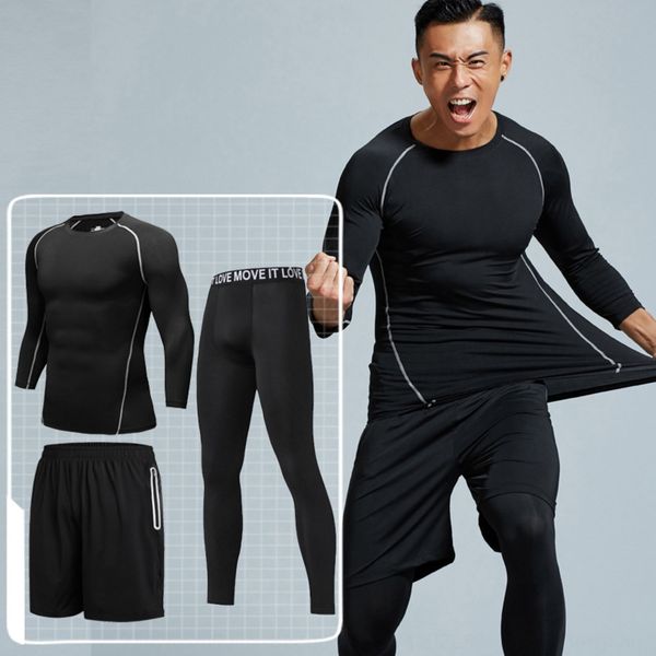 

men's outdoor running fitness suit autumn and winter tight pants tight pants basketball tightsgym sports suit quick-drying yoga basketb