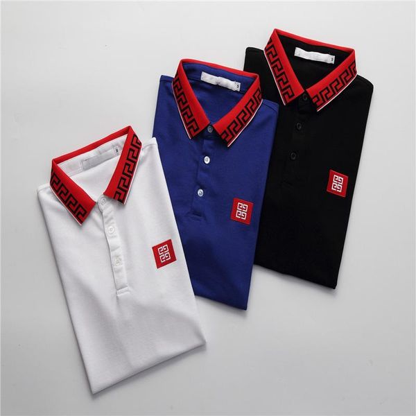 

new summer luxury designer polo shirt 2020 fashion giv star pattern embroidery polos shirt casual polo t-shirts, Black;brown