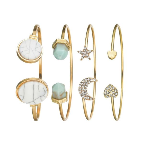 

2020 new multi-layer bracelet female geometric crystal starry shell marble retro bohemia ladies bracelet fashion party jewelry, Black