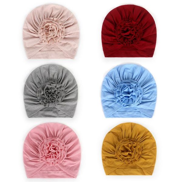 

newborn infant baby turban hat lovely cotton headband solid beanies cap toddler headwarp decorations, Slivery;white