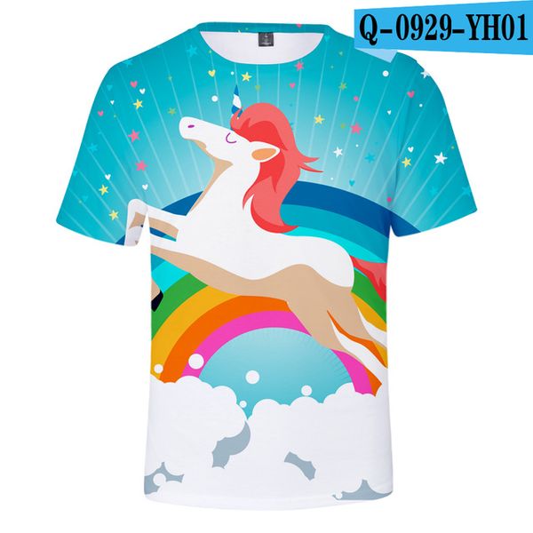 

rainbow unicorn kawaii femme brand 3d print shirts plus size anime oversized men clothing