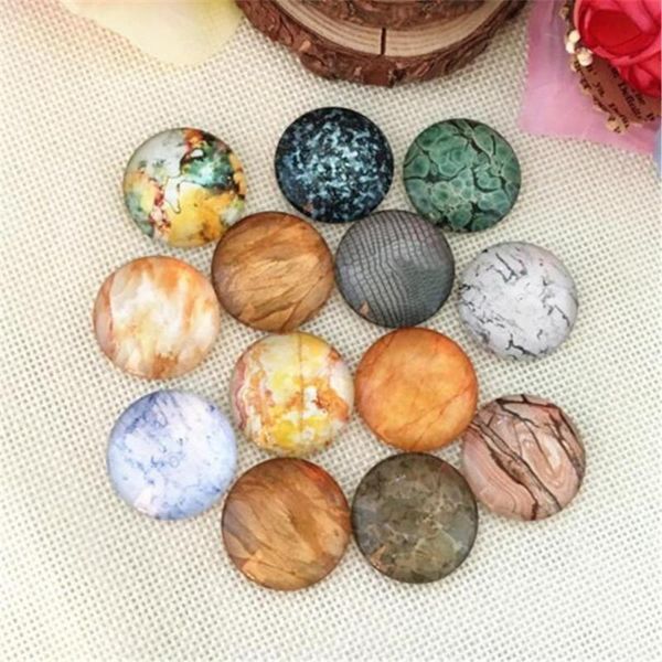 

10-50pc gem glass cabochon round p cameo cabochon setting jewelry accessory 8mm-30mm natural cameo diy bracelet rock texture, Blue;slivery