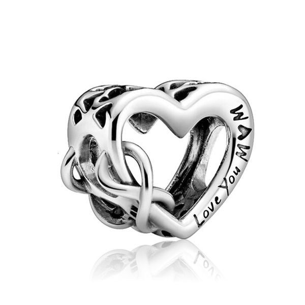 

love you mom charms for women girl mother gift adapting pandora bracelet & necklace accessories diy bangle bead jewelry, Bronze;silver